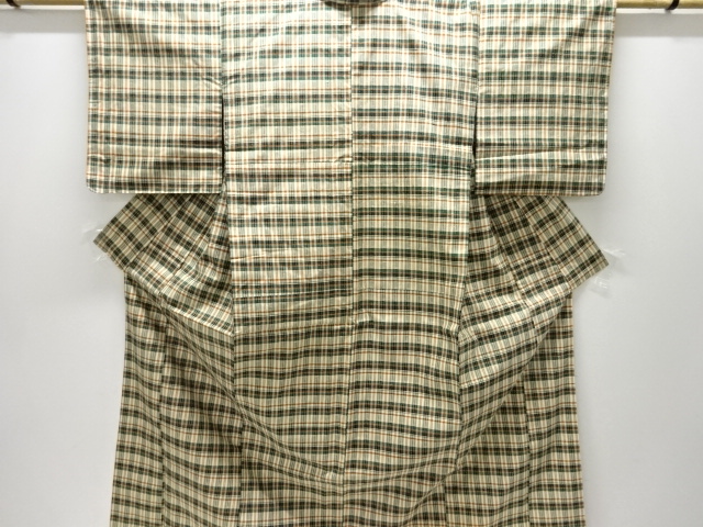 JAPANESE KIMONO / TSUMUGI / WOVEN GRID